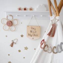 Droplet Garland Kids Room Wall Hanging - Raindrop Bunting Custom Colours - thumbnail 3