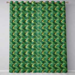 Green Yellow Fluid Marble Abstract Swirl Seamless Pattern Readymade Eyelet Ring Top Thermal 100% Blackout Curtains - thumbnail 2