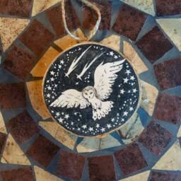 Barn Owl Christmas Ornament - Original Drawing On Birch Wood - thumbnail 4