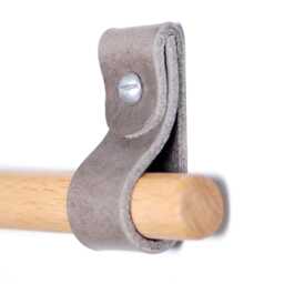 Curtain Rod Bracket Leather, Wall Hook, Minimalist Window Treatment - thumbnail 2