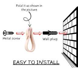 Curtain Rod Bracket Leather, Wall Hook, Minimalist Window Treatment - thumbnail 4