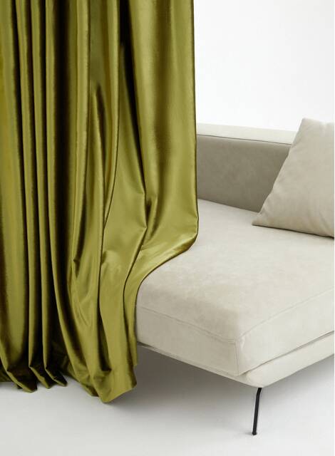Bys38, Chartreuse A Pair Of Silk Velvet Curtains, Living Room Curtains For Girl, Velvet Drapery Panels, Bedroom Custom Made - image 1