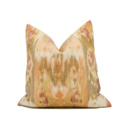 Lee Jofa - David Easton Westmount Wall Peach Stunning Ikat Inspired Cushion Cover Handmade Throw Pillow Designer Home D??cor - thumbnail 1