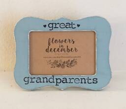 Great Grandparents Personalized Picture Frame Gift Hand Stamped Distressed Wood - thumbnail 1