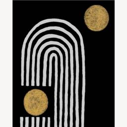 Black Rainbow Art Print - Mid Century Modern Decor Blanket Best Seller - thumbnail 2