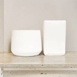 White Toothbrush & Earstick Holder, Home Office Accessory, Bathroom Decoration, Interior Organizer Pottery - thumbnail 1