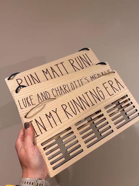 In My Running Era, Gift For Runner, Personalised Medal Hanger, Display Holder, Daddy Birthday Gift, Holder - image 1