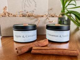 Cinnamon Soy Candle Duo Autumn Aromatherapy Gift Set - thumbnail 1
