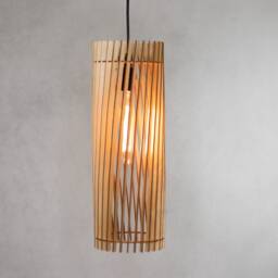 Bark - Wood Pendant Light/ Hanging Light/Modern Lamp Light Fixture Housewarming Gift Wedding Chandelier - thumbnail 3