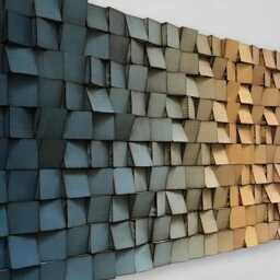 Reclaimed Wood Wall Art - Blue Gold Brown Sound Diffuser - thumbnail 4