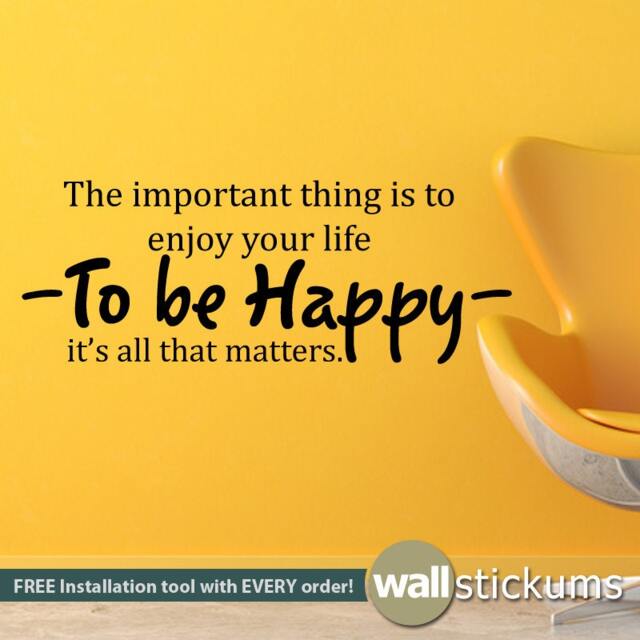 Audrey Hepburn Quote Wall Decal To Be Happy, Vinyl Art Sticker - image 1