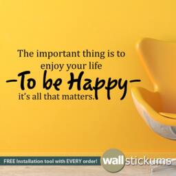 Audrey Hepburn Quote Wall Decal To Be Happy, Vinyl Art Sticker