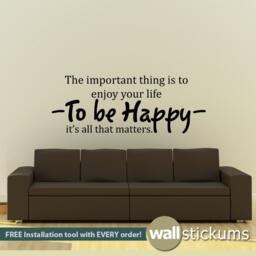 Audrey Hepburn Quote Wall Decal To Be Happy, Vinyl Art Sticker - thumbnail 2