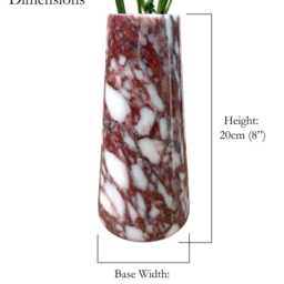 Unique Calacatta Viola Genuine Marble Tall Flower Vase - thumbnail 3