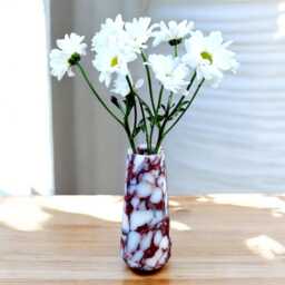 Unique Calacatta Viola Genuine Marble Tall Flower Vase - thumbnail 2