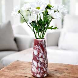 Unique Calacatta Viola Genuine Marble Tall Flower Vase - thumbnail 1