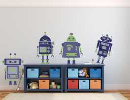Boy Wall Decals Robot, Stickers, Decals, Nursery Decal, Sticker, Decor, Baby Decor - thumbnail 1