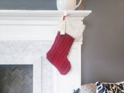 Personalized Christmas Stocking Tag Gift Tags Custom Monogram Rustic Wood Nametag Name - thumbnail 1