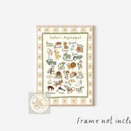 Set Of 2 Safari Animal Prints With A Boho Colour Scheme Perfect For Nursery, Girls Or Boys Bedroom Playroom - Prints Only - thumbnail 2