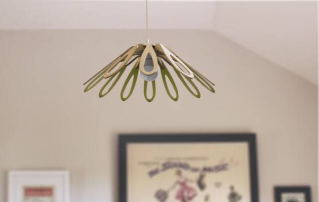 Custom Pendant Light - Birch Plywood Lampshade Handmade in Yorkshire Made To Order - image 1