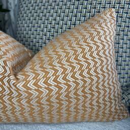 "Orange - White Cushion Cover, Decorative Pillow 12"" X 20" - thumbnail 4