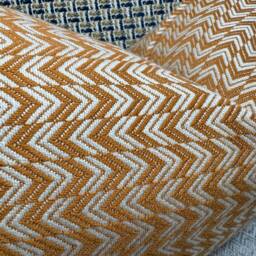 "Orange - White Cushion Cover, Decorative Pillow 12"" X 20" - thumbnail 3