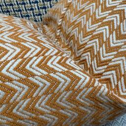 "Orange - White Cushion Cover, Decorative Pillow 12"" X 20" - thumbnail 2