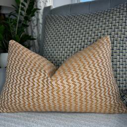 "Orange - White Cushion Cover, Decorative Pillow 12"" X 20"