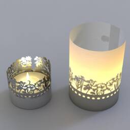 Flowers Gift Tube Shadow Play Stunning Silhouette Candle With Motifs, Creates Beautiful Play - Perfect - thumbnail 3
