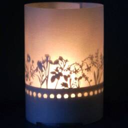 Flowers Gift Tube Shadow Play Stunning Silhouette Candle With Motifs, Creates Beautiful Play - Perfect - thumbnail 1