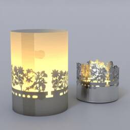 Flowers Gift Tube Shadow Play Stunning Silhouette Candle With Motifs, Creates Beautiful Play - Perfect - thumbnail 4