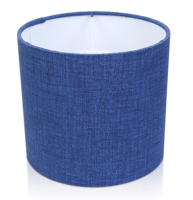 Royal Blue Drum Lampshade, Linen Look Effect, Handmade Home Decor - image 1