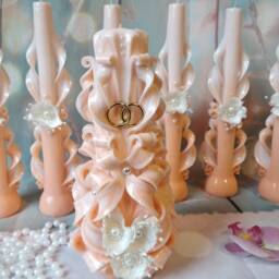 xlarge Wadding Carved Candle - Perfect Home Decor Or Gift Candle For Many Occasions - thumbnail 2