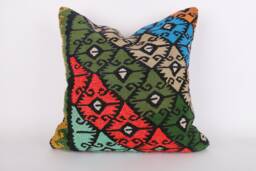 Handwoven Kilim Pillow Cover 24'' Bohemian Home Decor - thumbnail 1