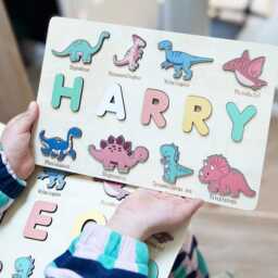 Personalised Dinosaur Name Puzzle - Custom Wooden Toddler Toy - thumbnail 1