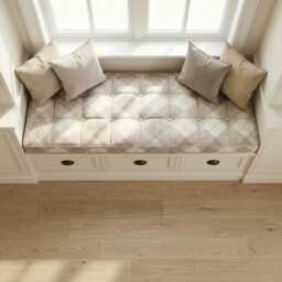 Linen Window Seat Cushion, Indoor French Style Cushion - thumbnail 3