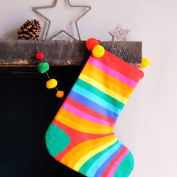 Personalised Christmas Stocking, Santa, Rainbow Sock, Reindeer, Superhero, Family Holiday Stocking Set - thumbnail 3