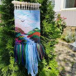 Mini Small Woven - Wall Hanging Autumn Weave Weaving Tapestry Ornaments Gallery Wall Landscape Decor Handwoven - thumbnail 4