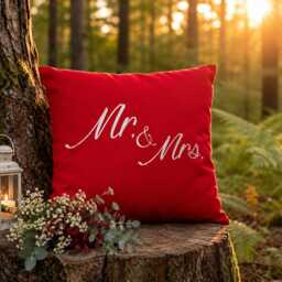 Mr. & Mrs. Pillow, Wedding Gift For Couple, Newlywed Gift, Farmhouse Cushion, Bridal Shower Decor, Anniversary - thumbnail 2