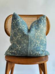 Indigo Neutral Tribal Hemp Hand Woven Natural Dye Color Lumbar Pillow Cover - thumbnail 1