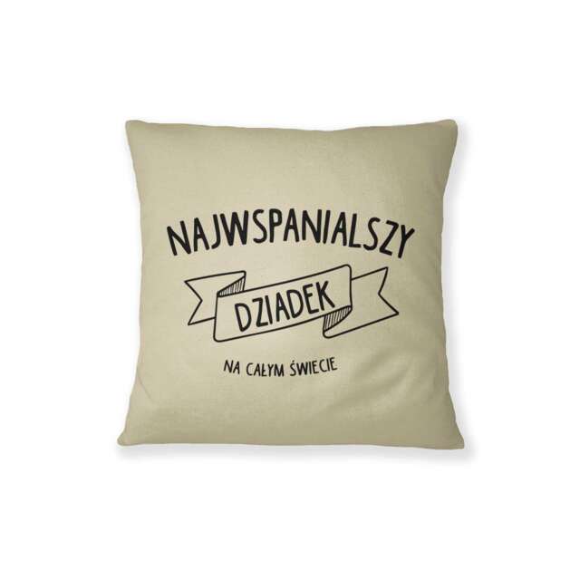 Dziadek Pillow, Polish Grandfather Gift, Handmade Cotton Cushion - image 1