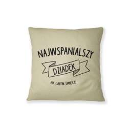 Dziadek Pillow, Polish Grandfather Gift, Handmade Cotton Cushion - thumbnail 1