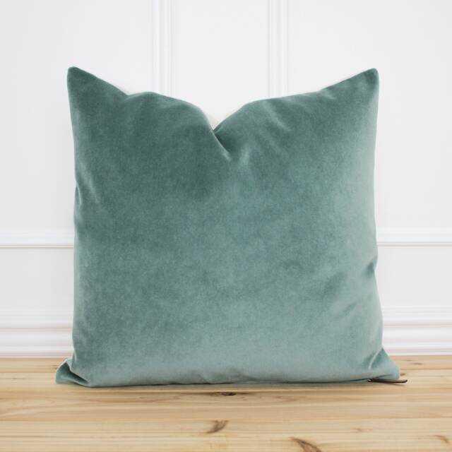 Green Velvet Pillow Cover Forest Throw 20x20 Velour Designer Decorative -- Forrest - image 1