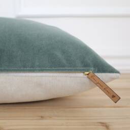 Green Velvet Pillow Cover Forest Throw 20x20 Velour Designer Decorative -- Forrest - thumbnail 2