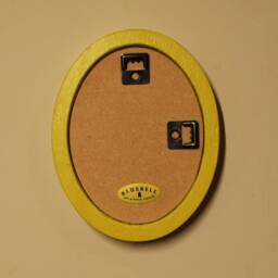Japanese Woman With Deer Print, Yellow Oval Wood Frame - thumbnail 2