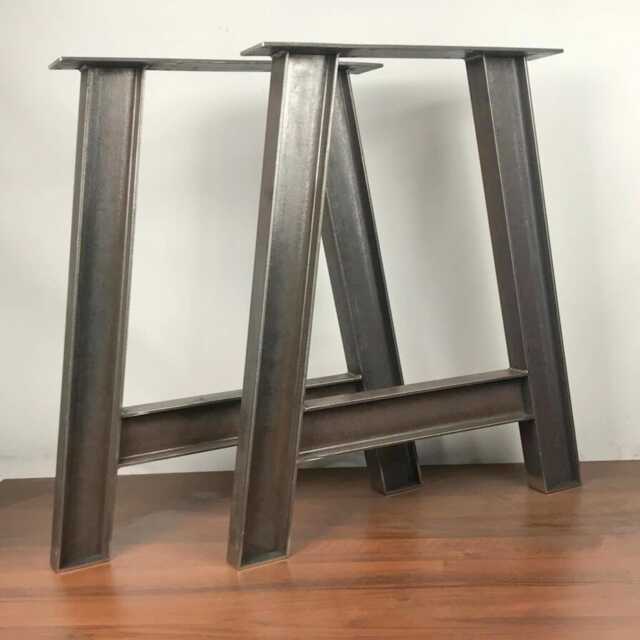 A-Shaped Steel Table Legs, I-Beam Desk Industrial Dining Metal Bench Coffee Set Of 2 - image 1