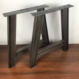 A-Shaped Steel Table Legs, I-Beam Desk Industrial Dining Metal Bench Coffee Set Of 2 - thumbnail 2
