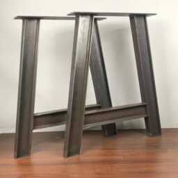 A-Shaped Steel Bench Legs, Loft Kitchen Island Leg, I-Beam Dining Table Industrial Desk Set Of 2