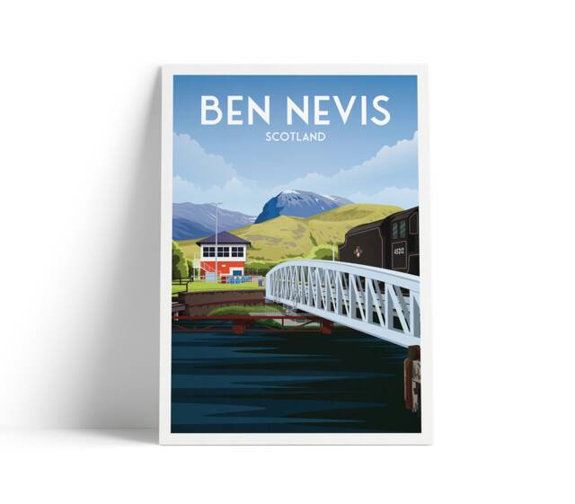 Ben Nevis Print - Banavie Canal Lms Stanier Class Scotland Lochaber