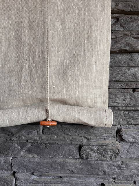 Tie Up Decorative Window Blind, Otto, Linen Natural Fabric, Rod Pocket Shade - image 1